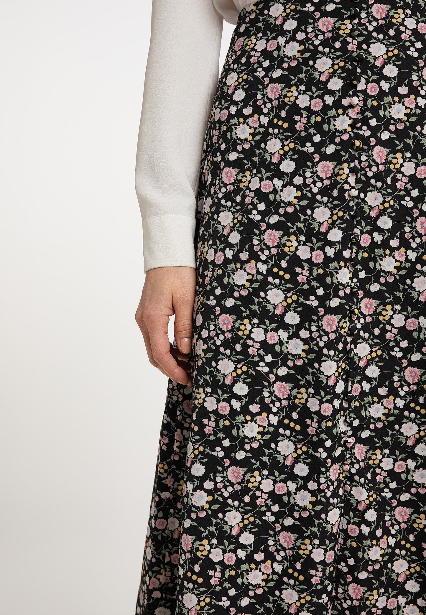 Usha Women's Midi Skirt With Floral Print