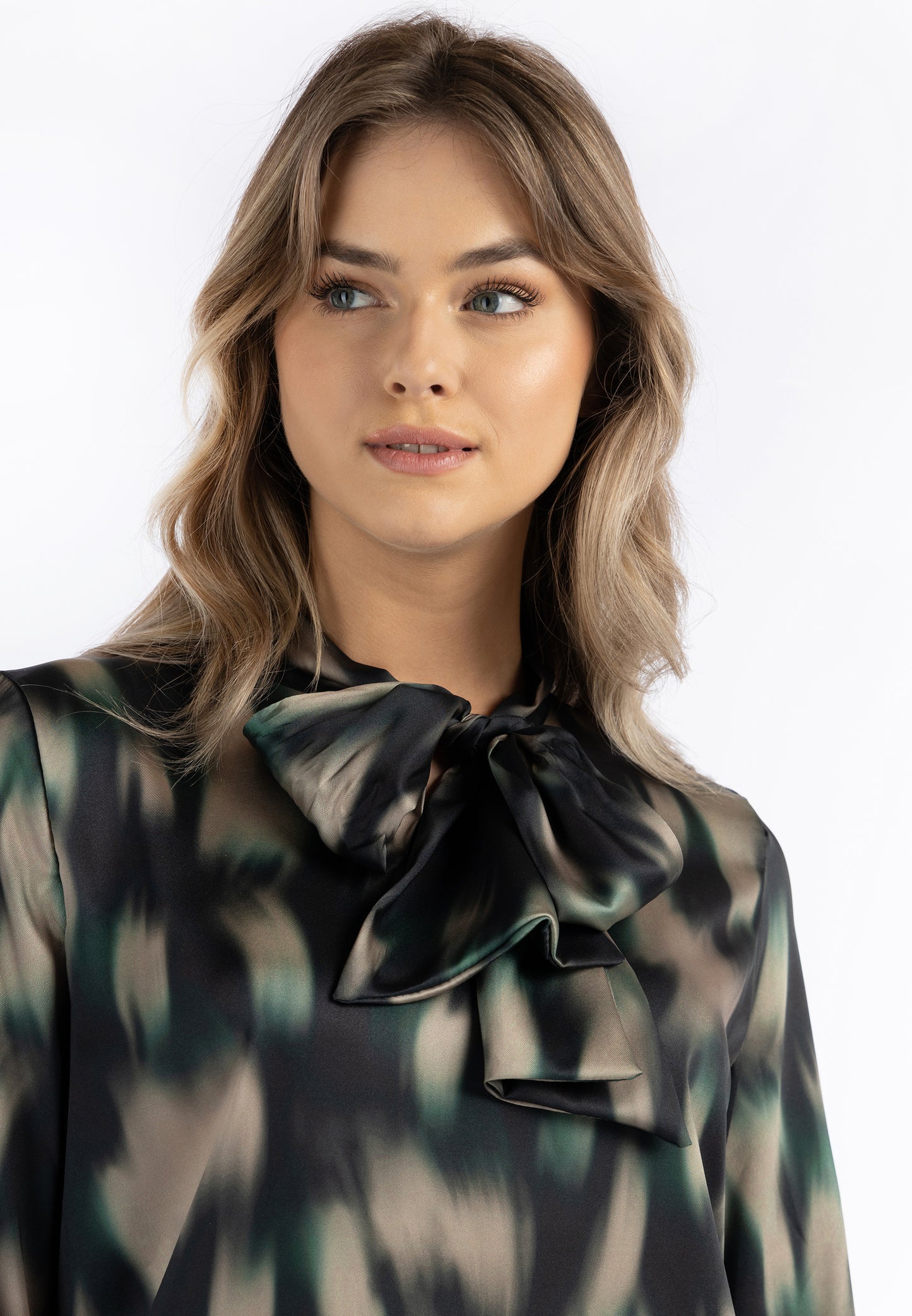 DreiMaster Klassik Women's Tie Neck Blouse