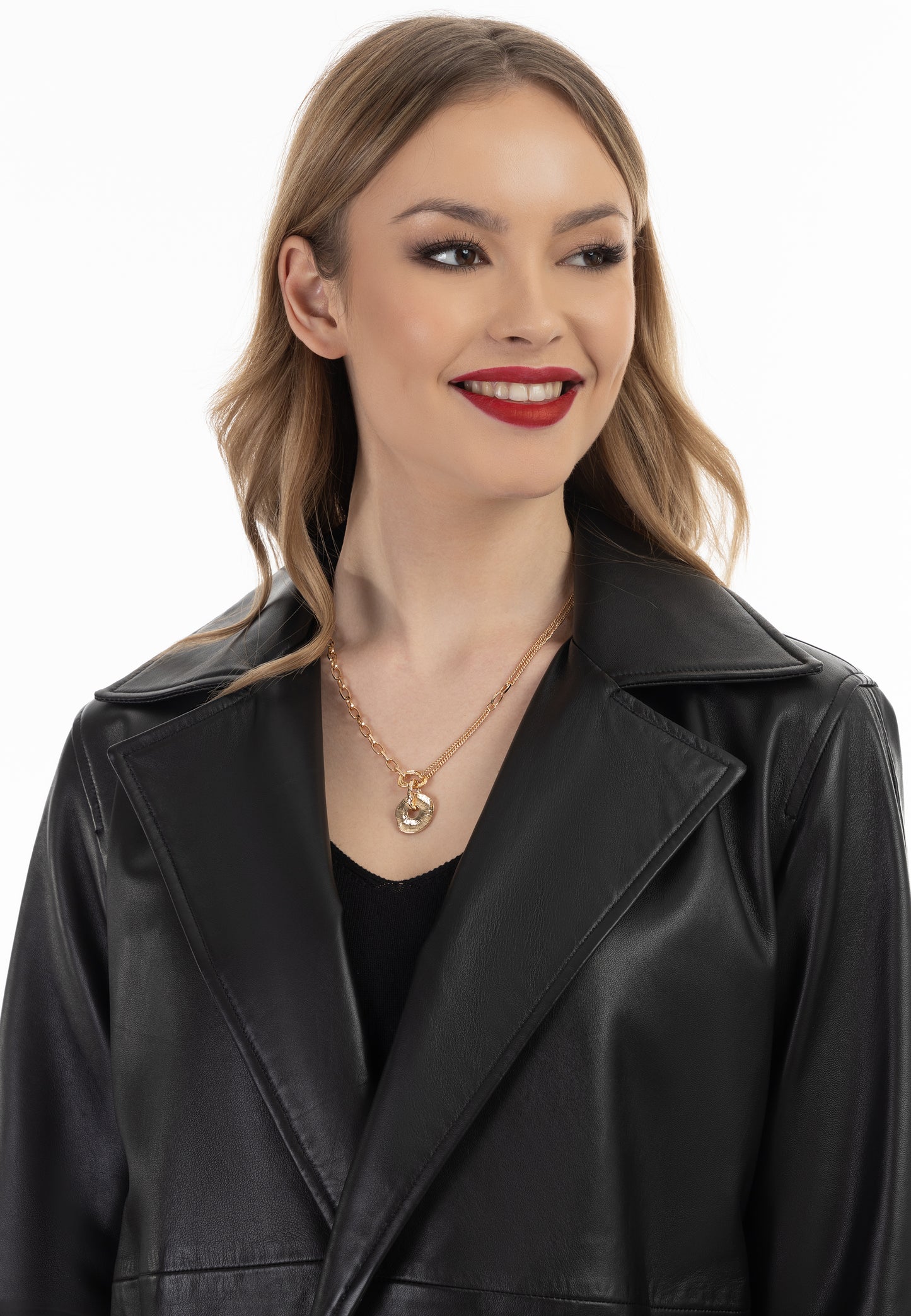 faina Damen-Lederblazerjacke