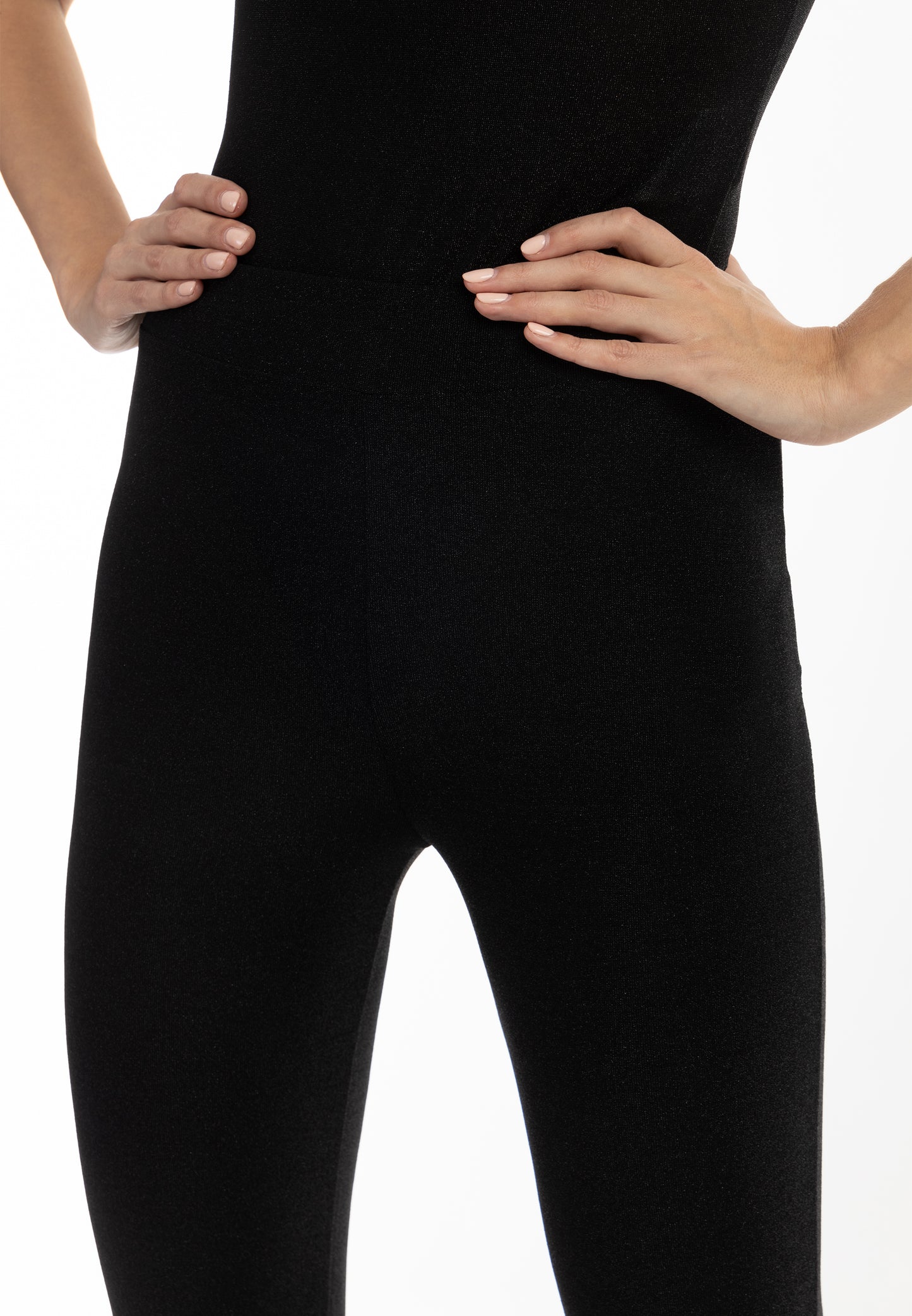 faina Damen Jersey-Hose mit glänzendem Garn