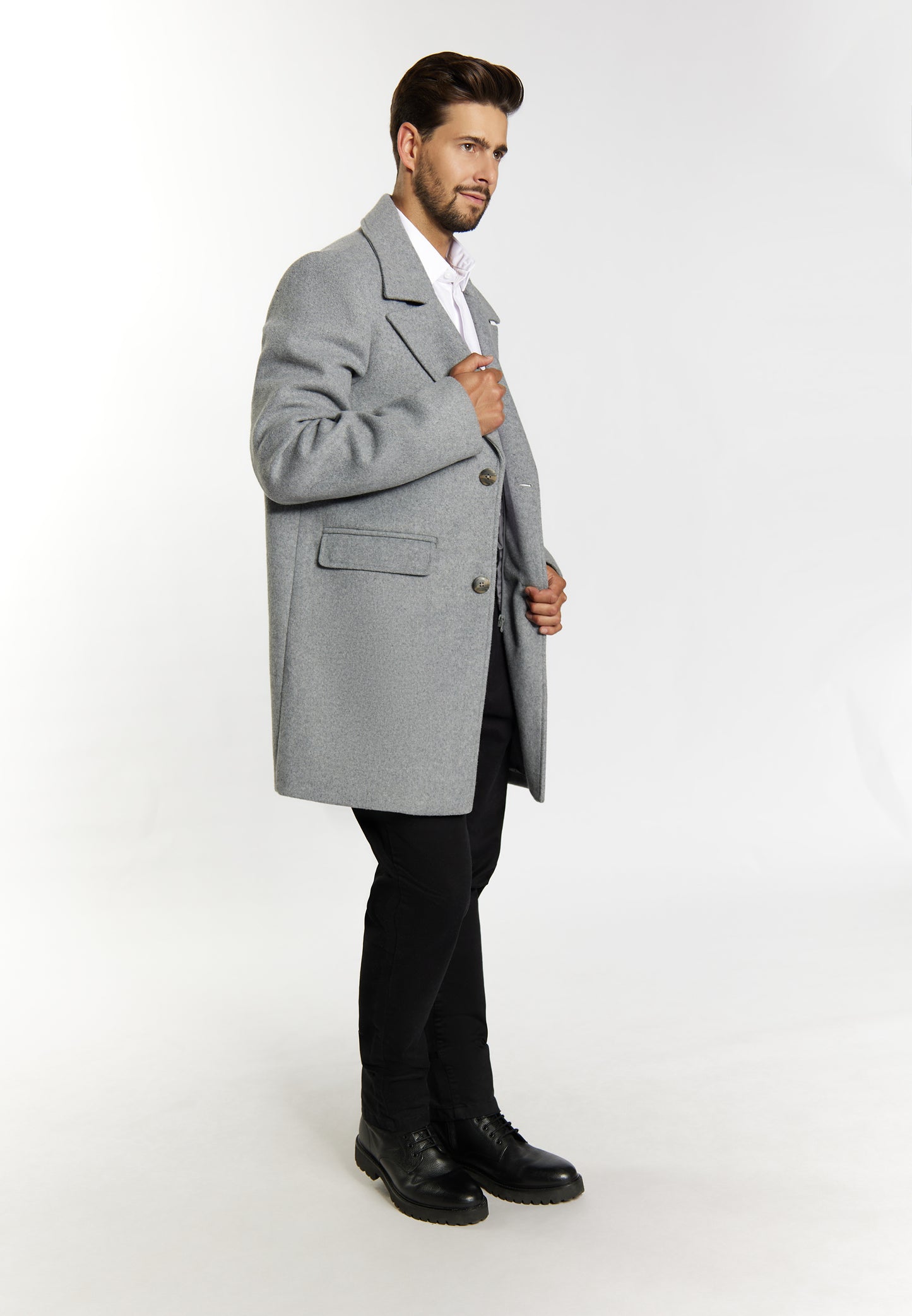 DreiMaster Klassik Men's Transitional Coat Made Of Wool Blend