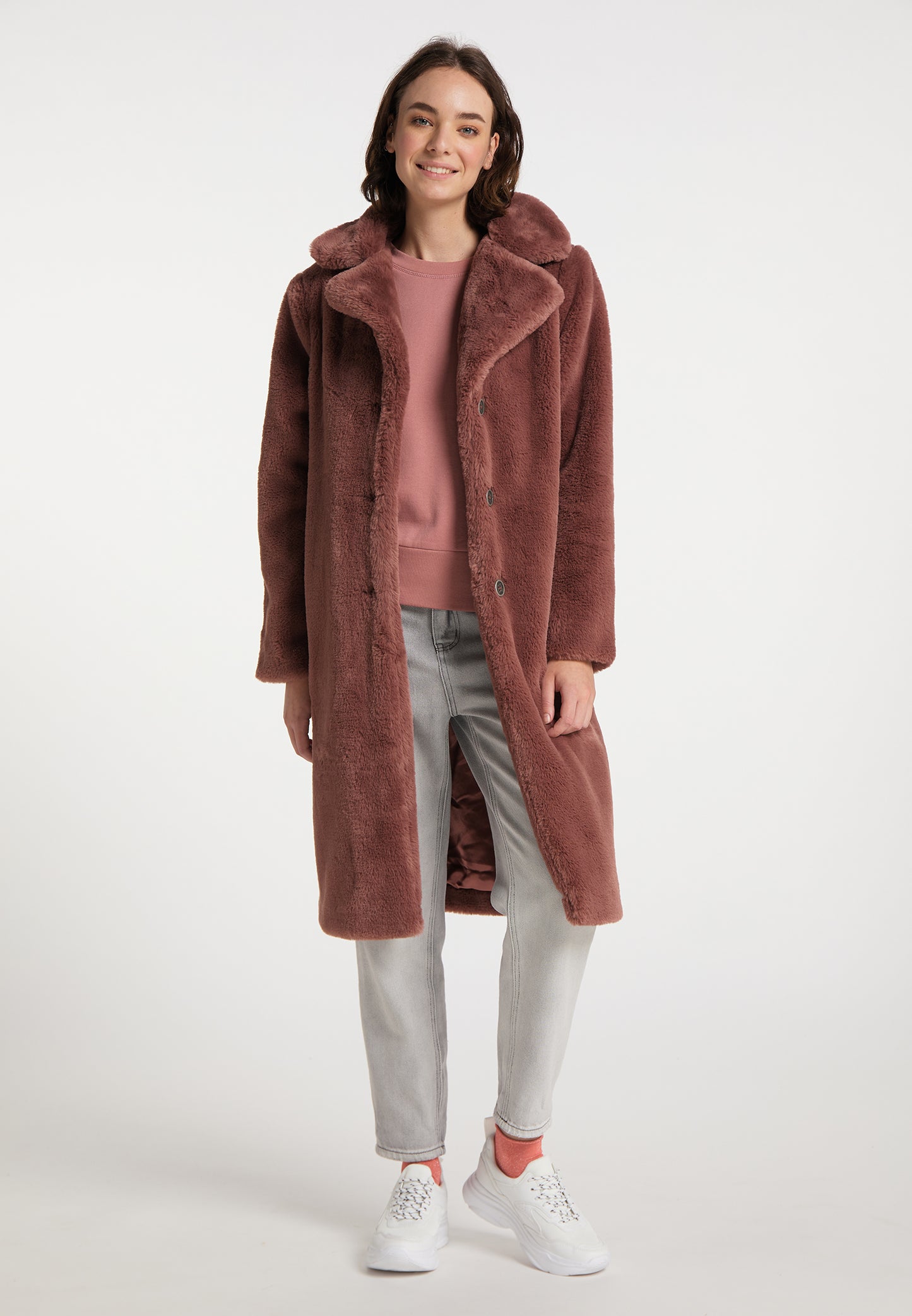 myMo Kobiety sztuczne futro płaszcz