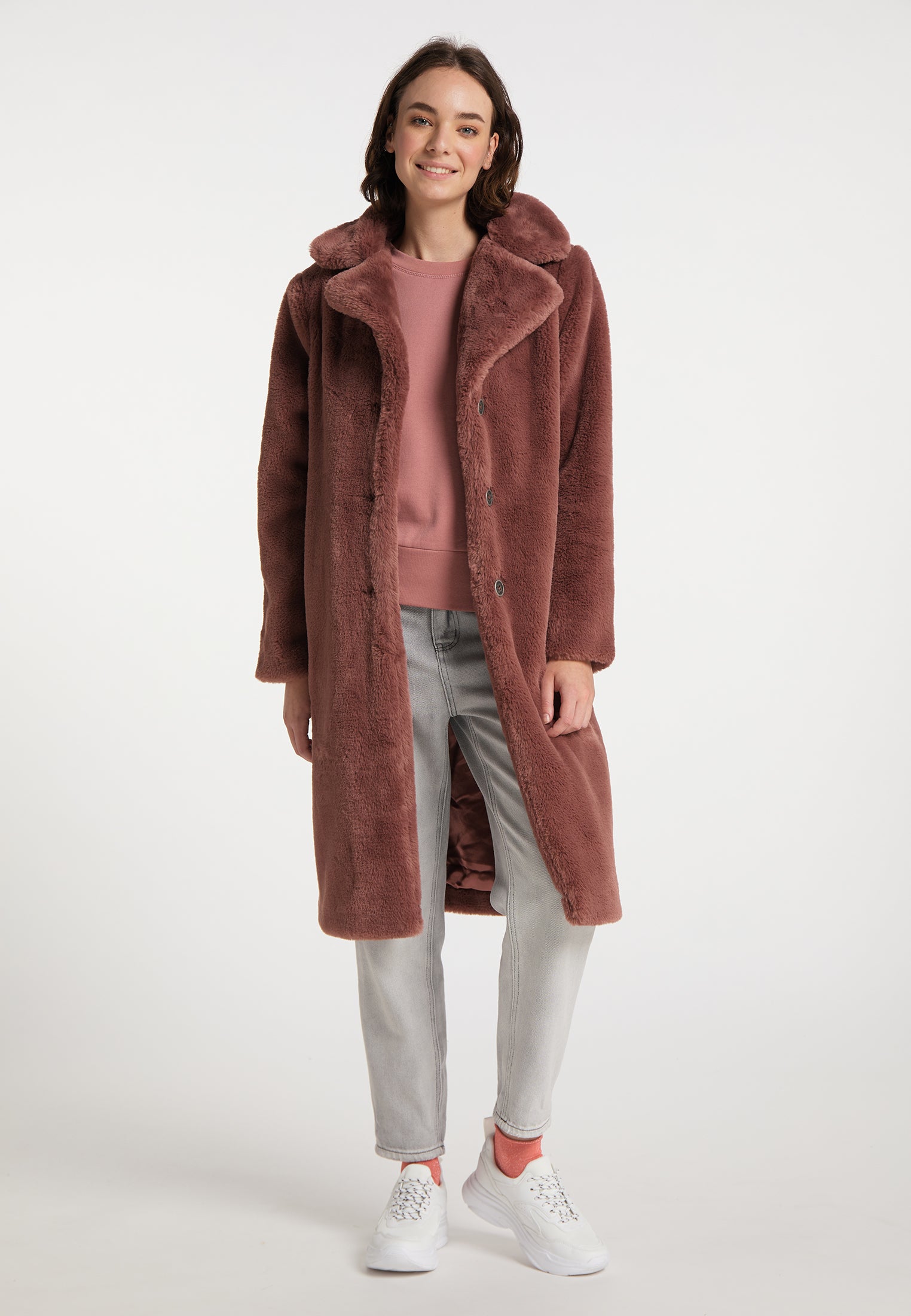 myMo Kobiety sztuczne futro płaszcz