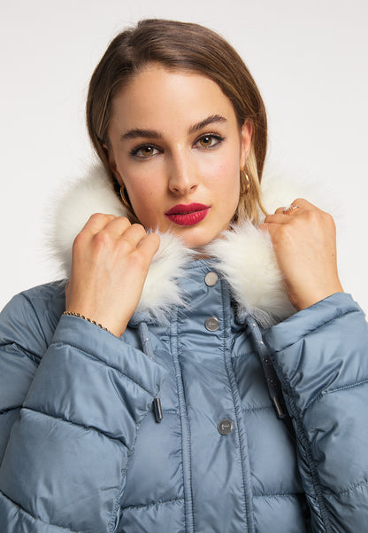 faina Damen Steppmantel mit Kunstpelz