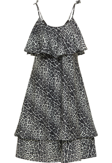 Faina Women's Dress With Leopard Print