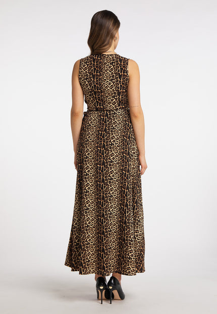 Faina Women's Maxi Dress With Leopard Print