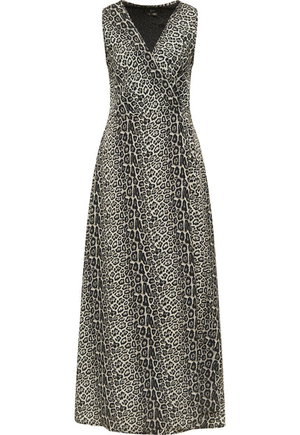 Faina Women's Maxi Dress With Leopard Print