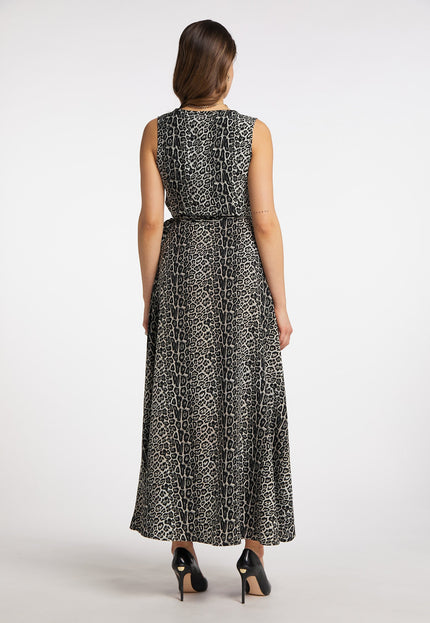 Faina Women's Maxi Dress With Leopard Print