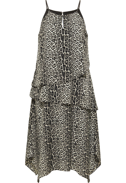 Faina Women's Dress With Leopard Print