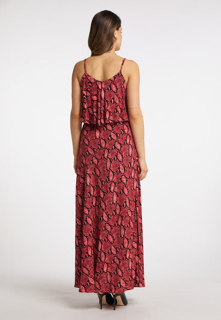 faina Damen's Schlangenprint Maxi Kleid