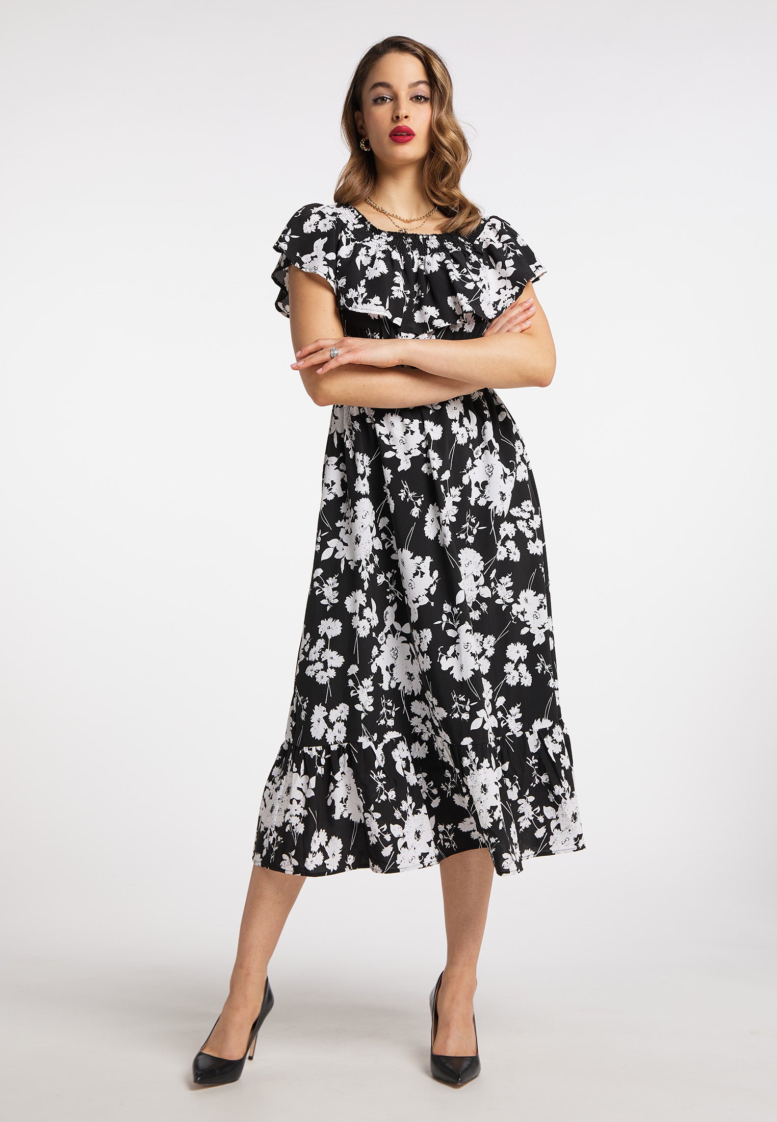 faina Women's Midi Dress With All Over Print