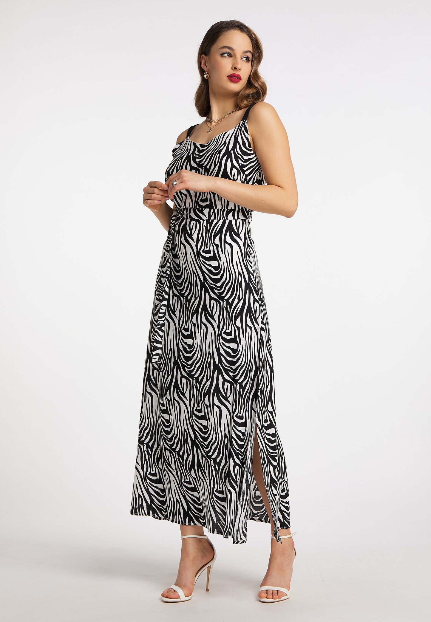 Faina Women's Zebra Print Maxi Dress