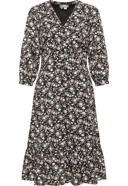 Usha Women's Midi Dress With Floral Print