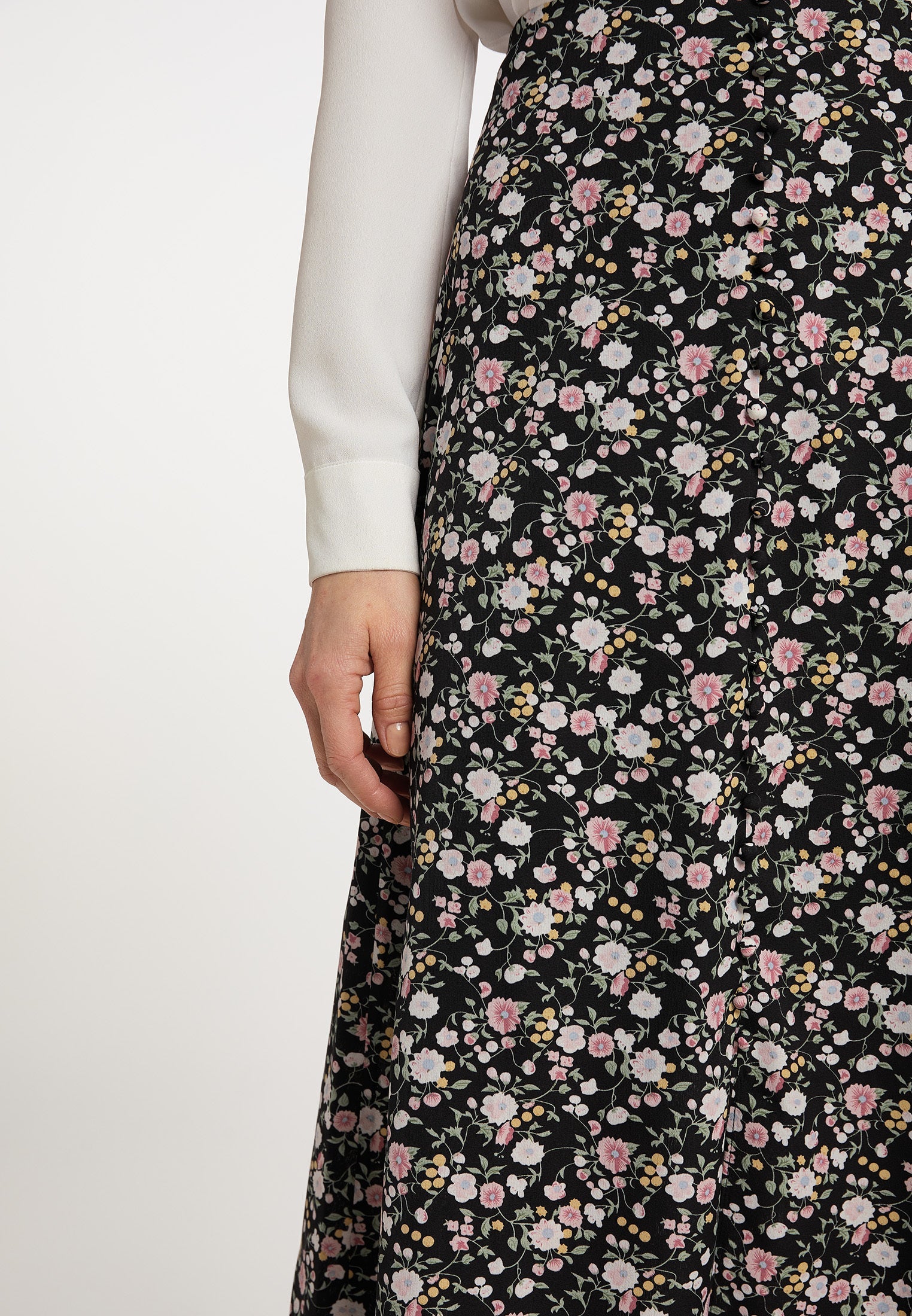 Usha Women's Midi Skirt With Floral Print