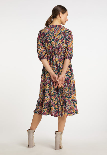 usha Women's Floral Print Midi Dress