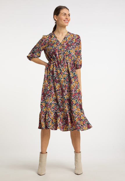 usha Women's Floral Print Midi Dress