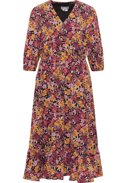 usha Women's Floral Print Midi Dress