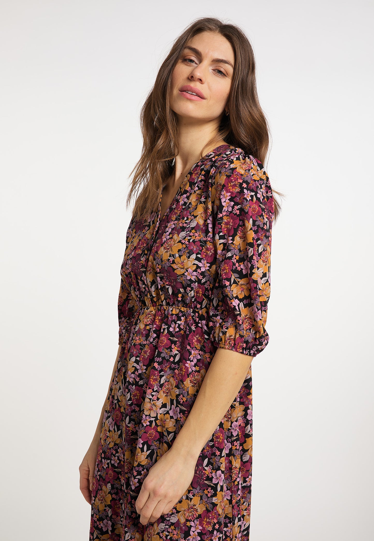usha Women's Floral Print Midi Dress