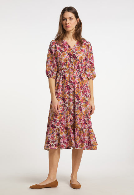 usha Women's Floral Print Midi Dress