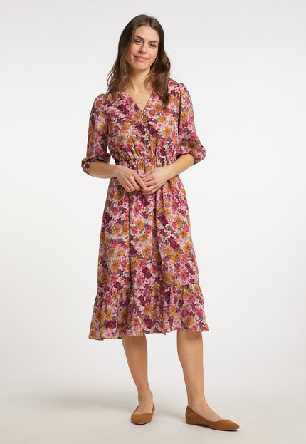 usha Women's Floral Print Midi Dress