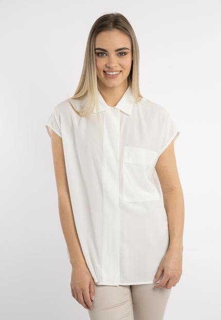 DreiMaster Klassik Damen ärmellose Bluse