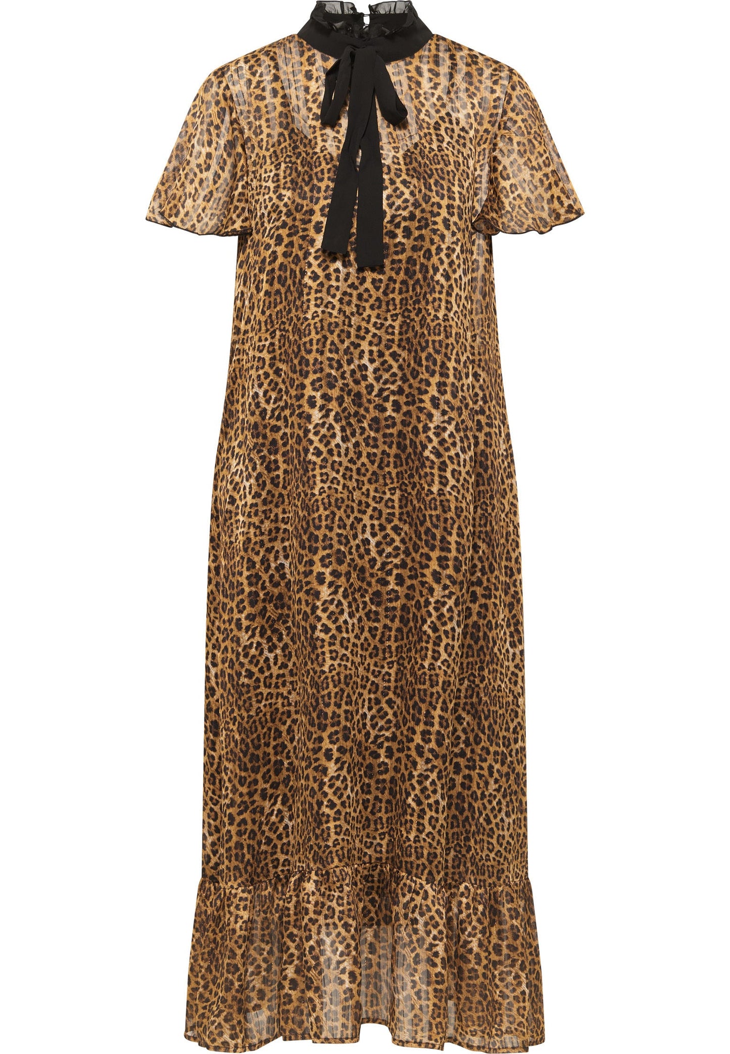 Faina Women's Midi Dress With Leopard Print