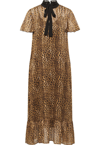 Faina Women's Midi Dress With Leopard Print