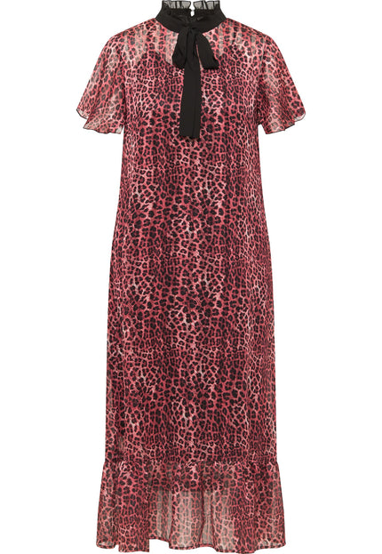 Faina Women's Midi Dress With Leopard Print