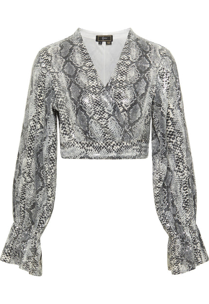 Faina Women's Wrap Blouse With Sequins