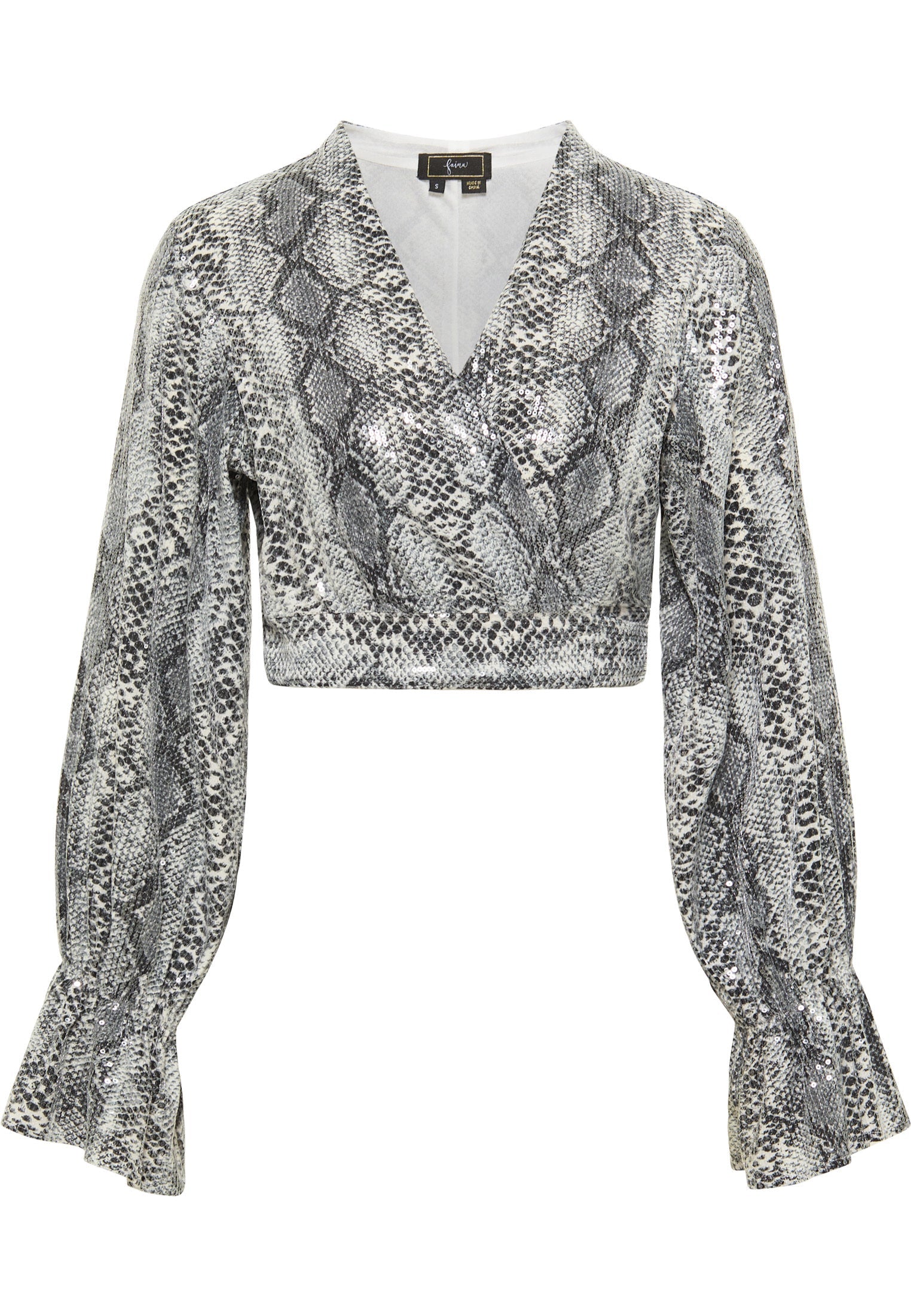Faina Women's Wrap Blouse With Sequins