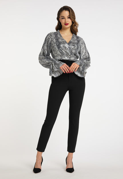 Faina Women's Wrap Blouse With Sequins