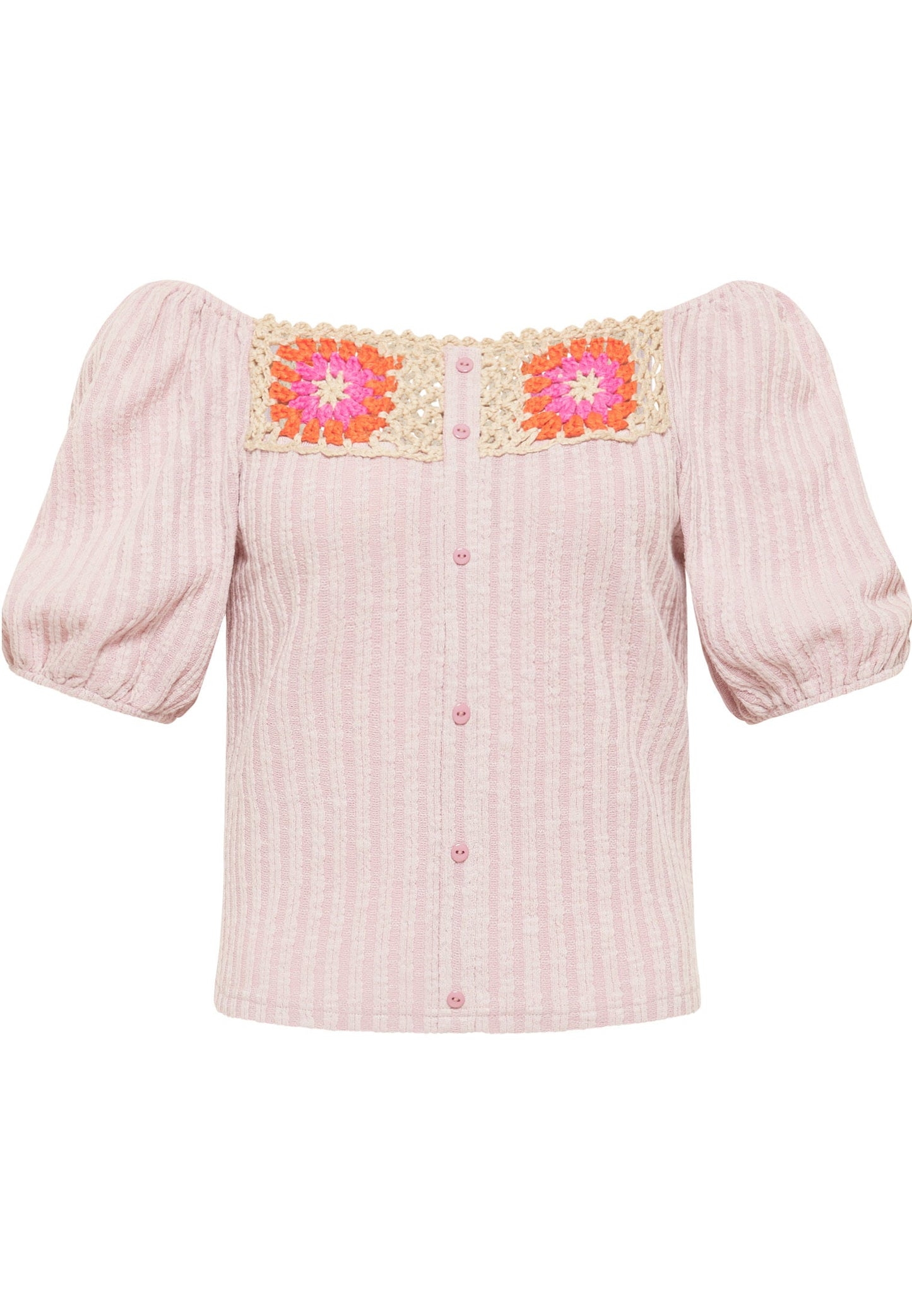 Mymo Women's Top With Crochet Inserts