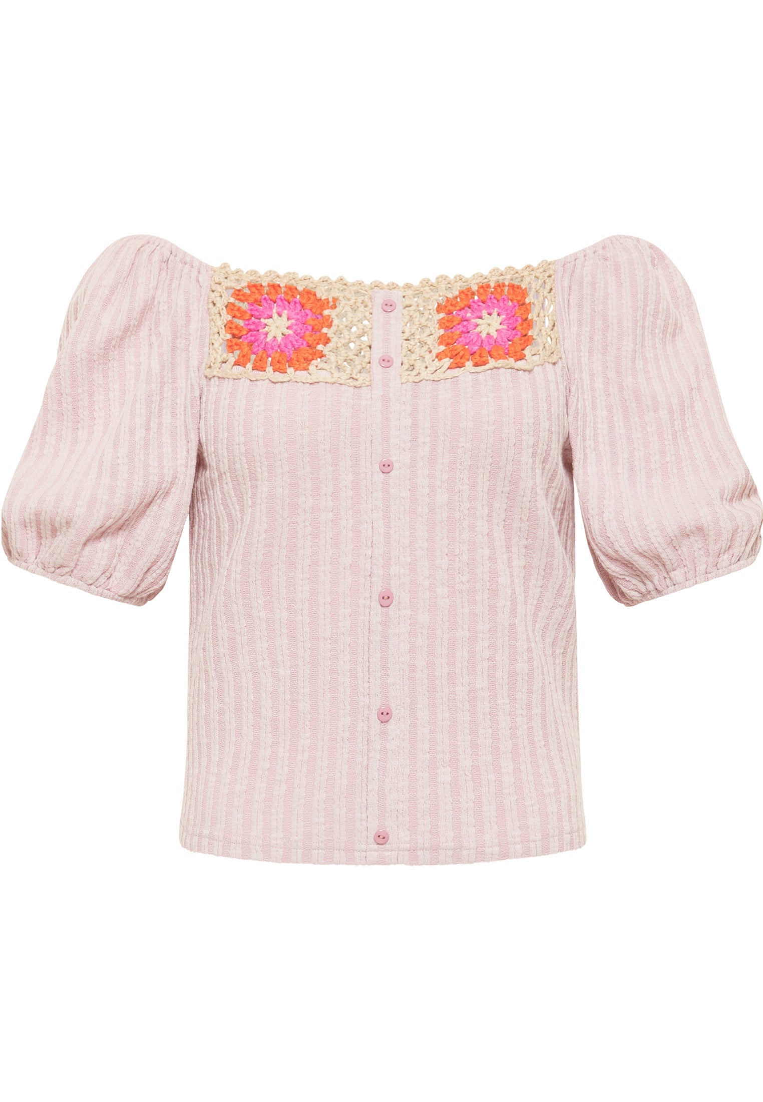 Mymo Women's Top With Crochet Inserts