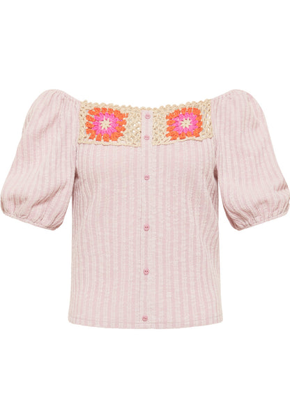Mymo Women's Top With Crochet Inserts