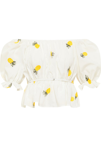 Mymo Women's Embroidered Cropped Blouse