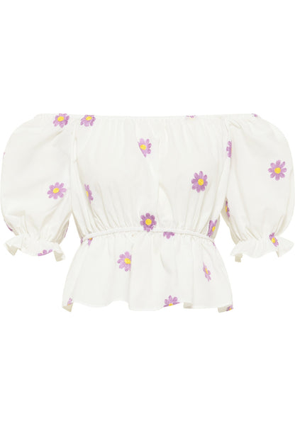 Mymo Women's Embroidered Cropped Blouse