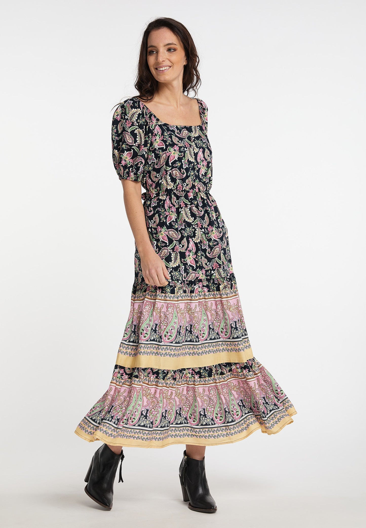 Usha festival Women's Paisley Print Midi Dress