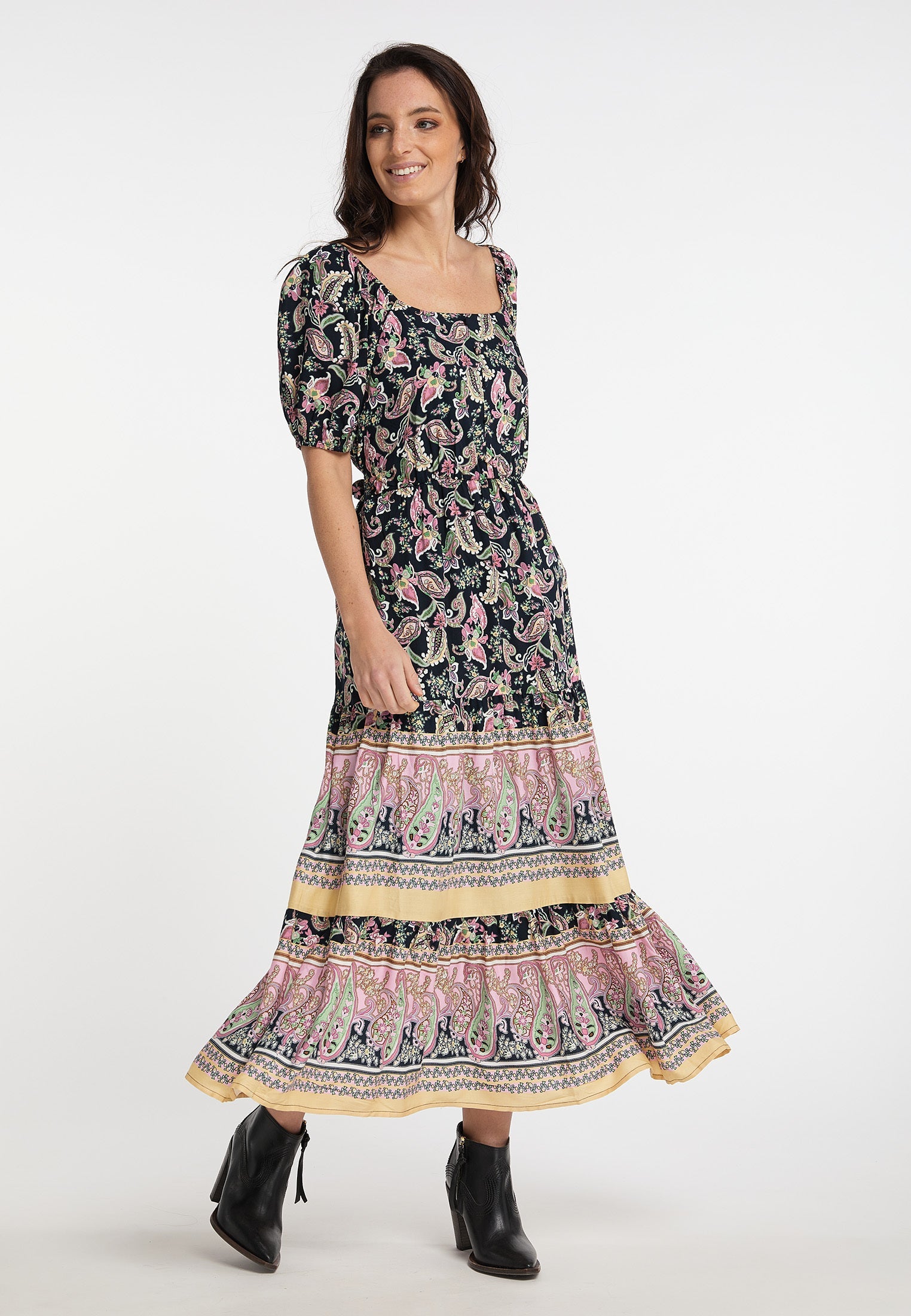 Usha festival Women's Paisley Print Midi Dress