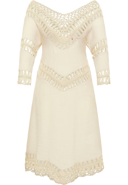 IZIA Women's Tunic Dress Mini With Crochet Part