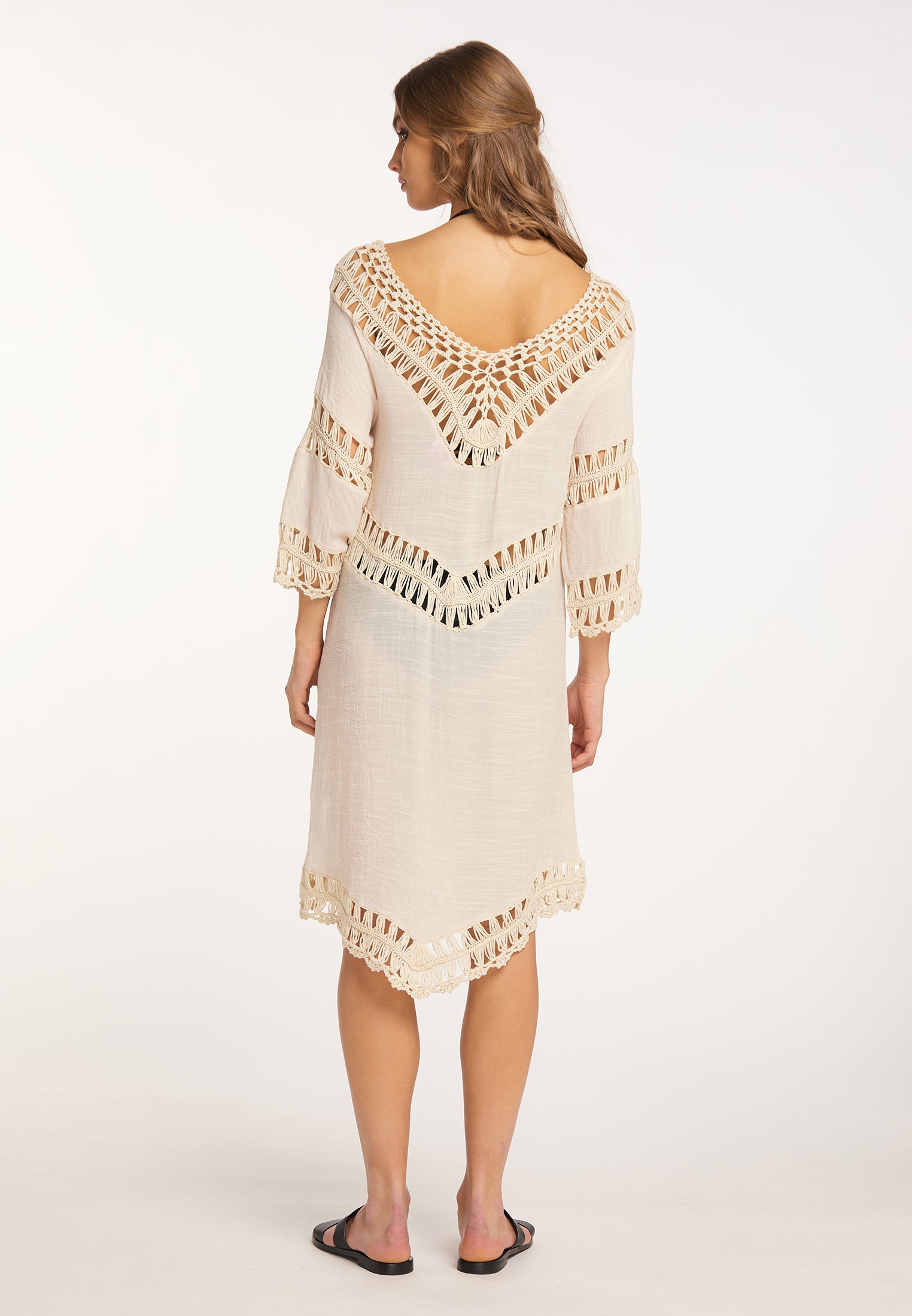 IZIA Women's Tunic Dress Mini With Crochet Part