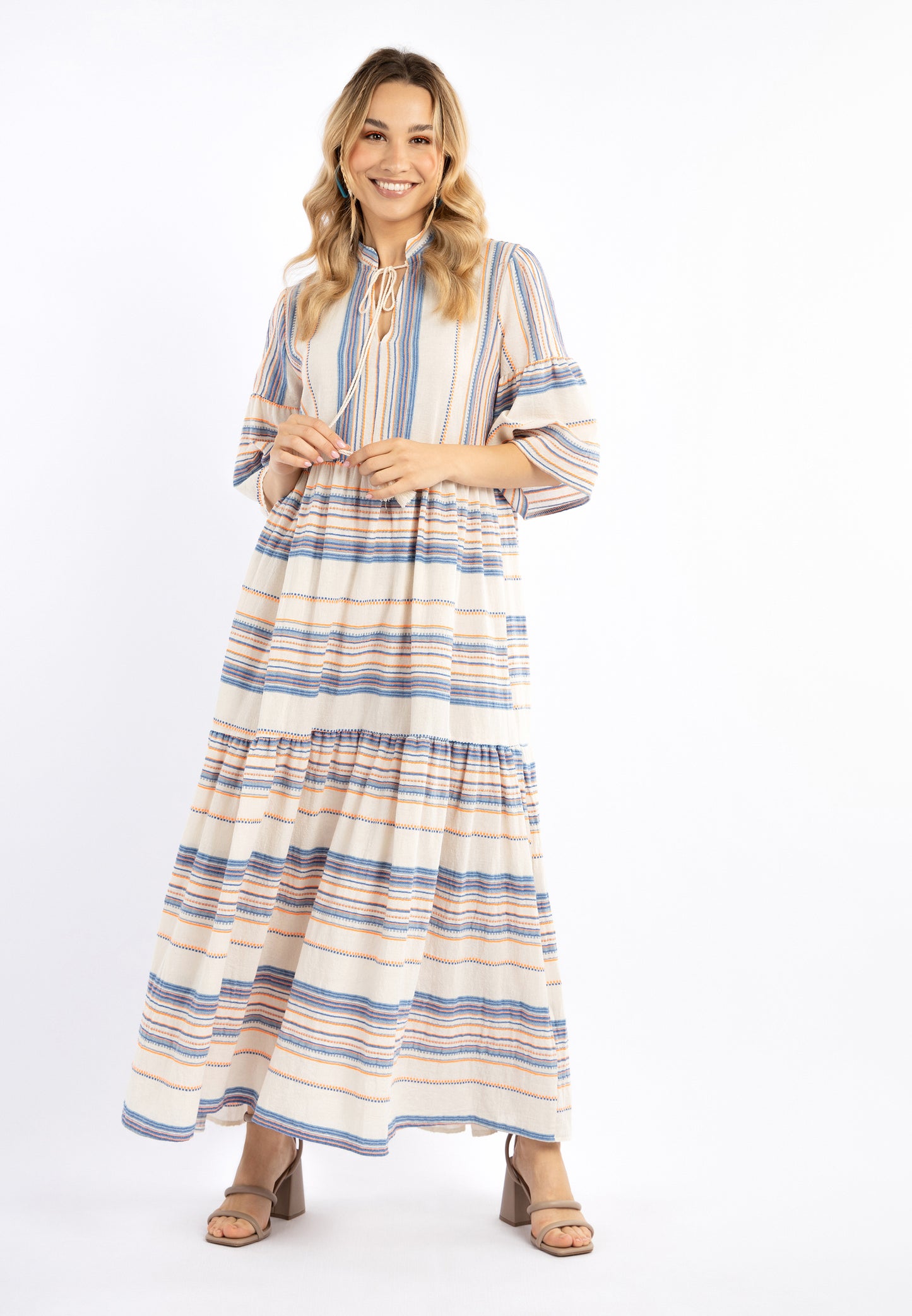 IZIA Women's Striped Maxi Dress