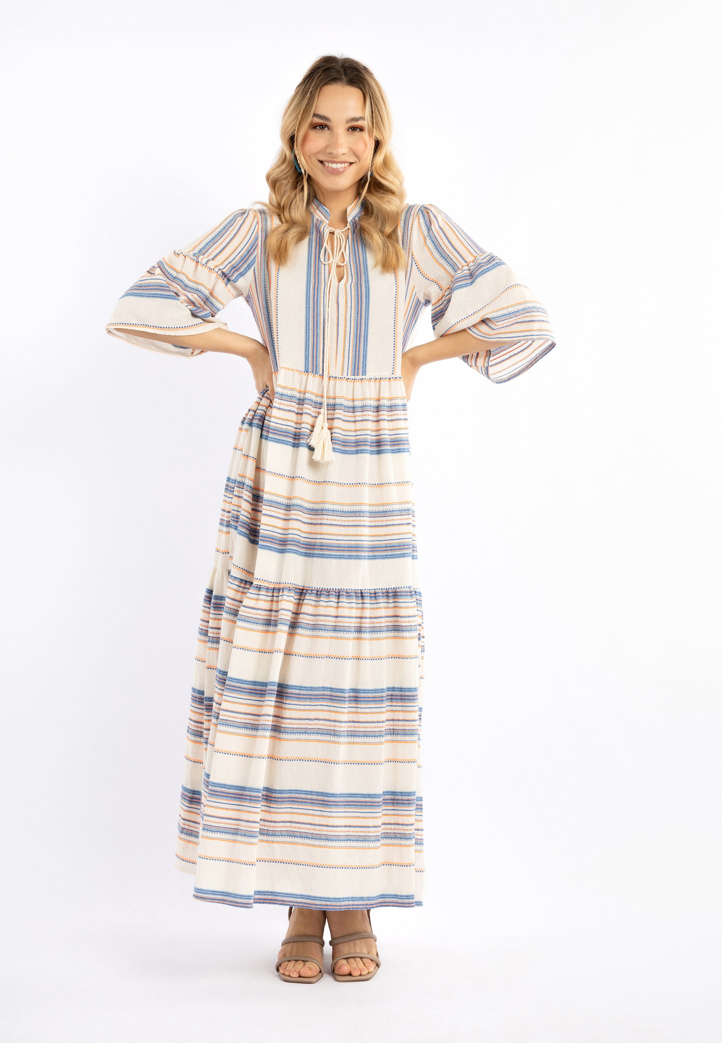 IZIA Women's Striped Maxi Dress