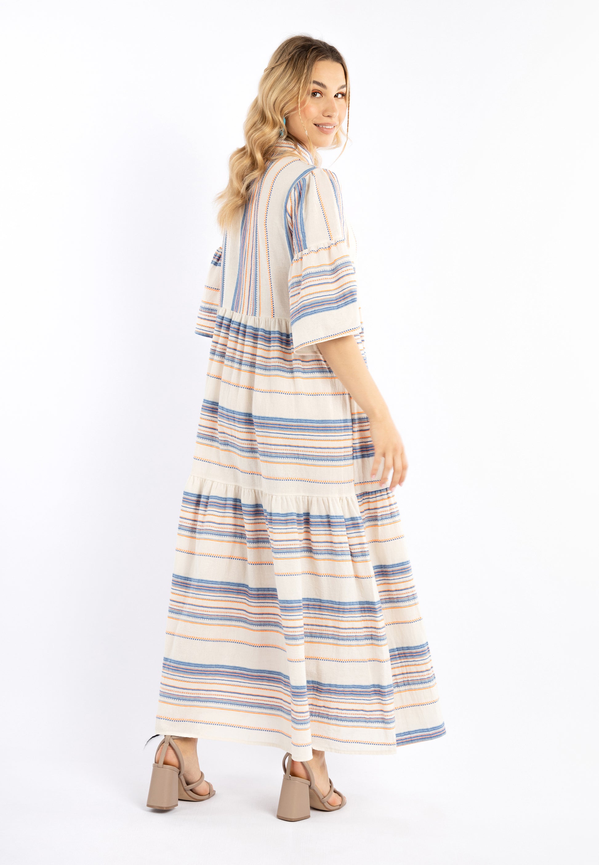 IZIA Women's Striped Maxi Dress