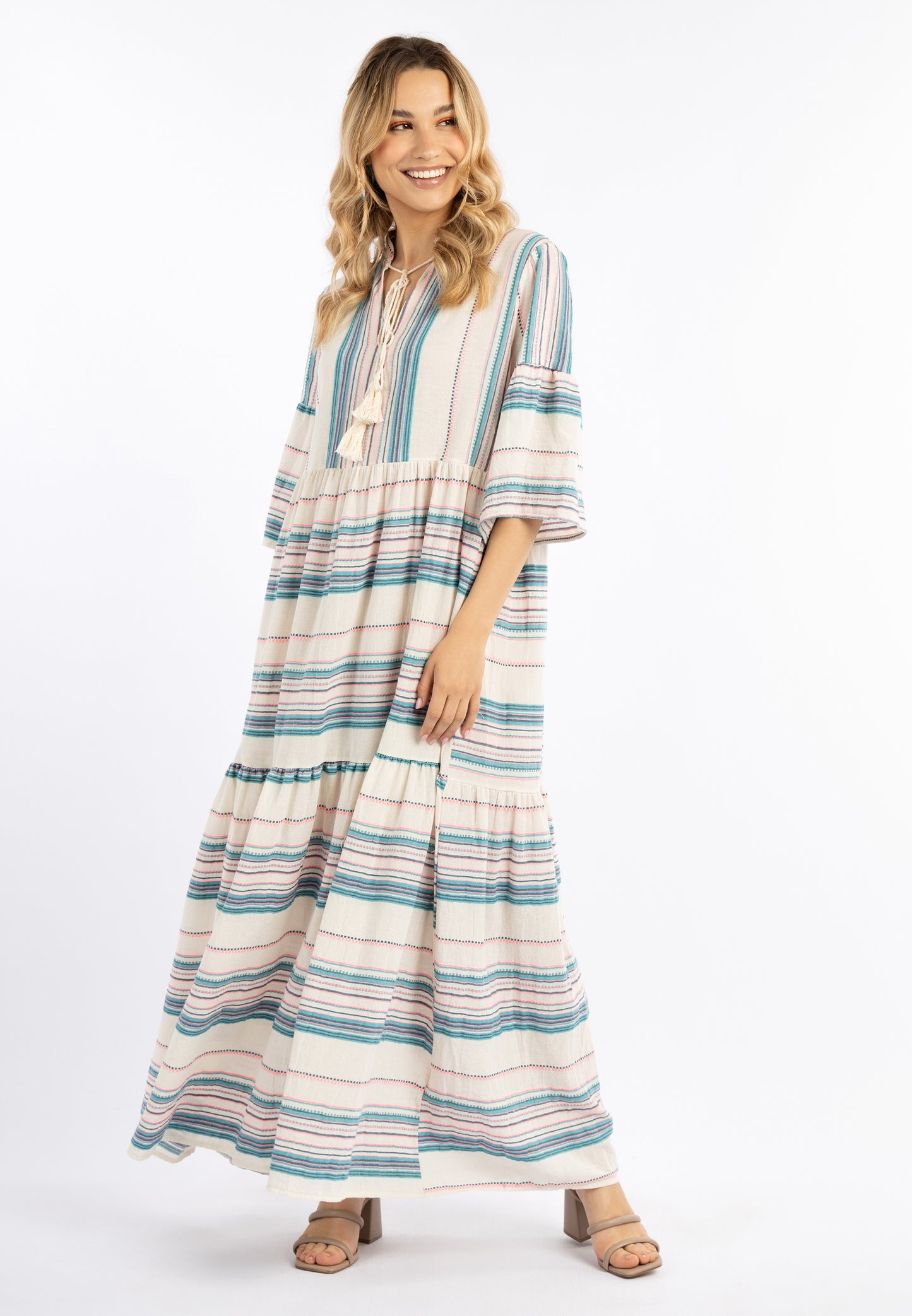 IZIA Women's Striped Maxi Dress