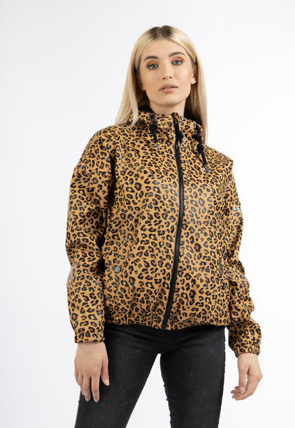 Schmuddelwedda Women's Rain Jacket With Leopard Print