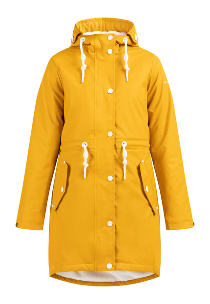 DreiMaster Maritim Women's Raincoat With Faux Fur Lining