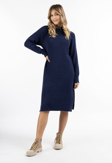 Dreimaster vintage Women's Knit Long Sleeve Midi Dress