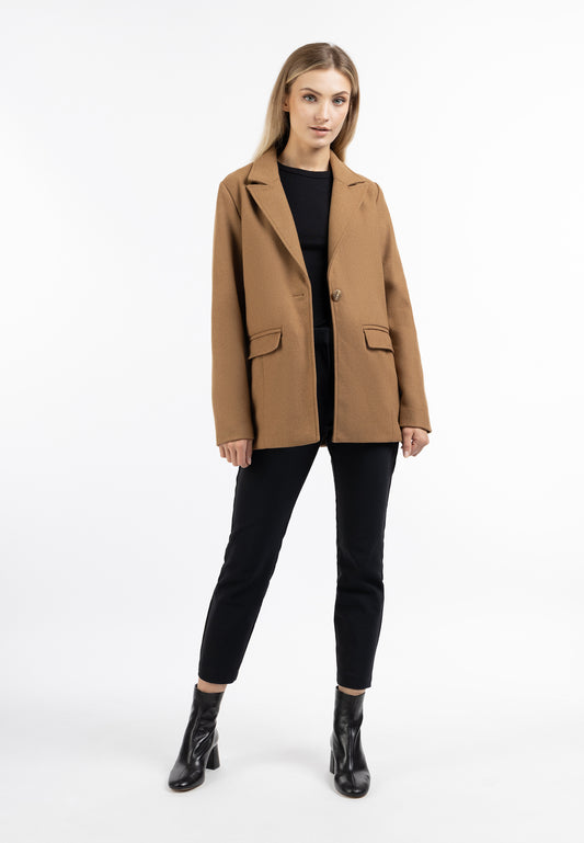 DreiMaster Klassik Kobiety Długi Marynarka z Wełnianej Mieszanki