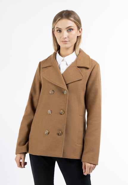 Dreimaster klassik Women's Transitional Pea Coat Made Of A Wool Blend