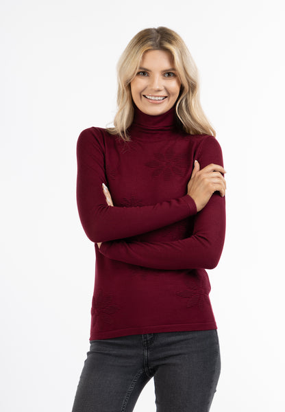 usha Women's Turtleneck Knitted Sweater